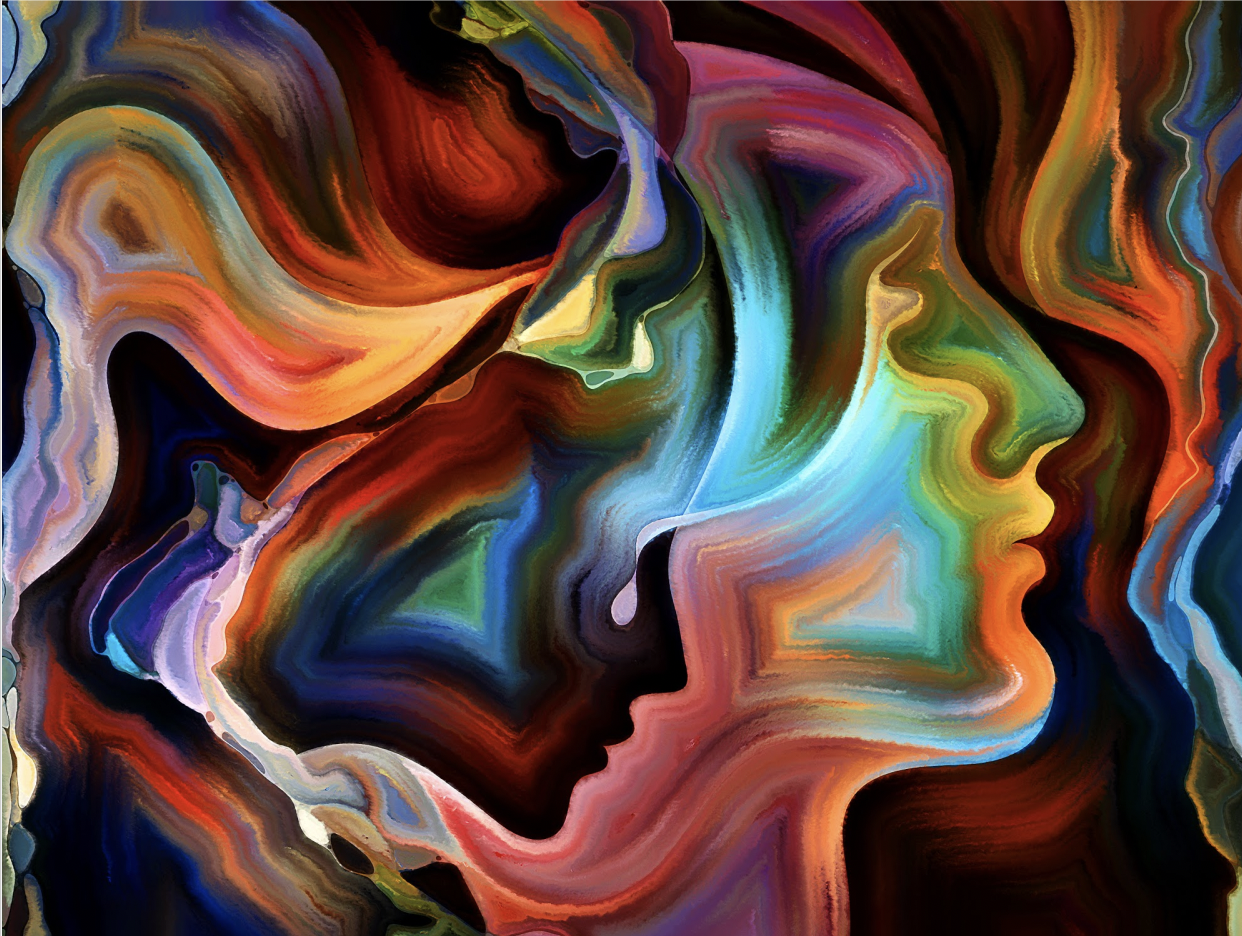 Colorful abstract painting to illustrate the human mind